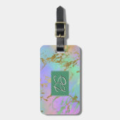 ミレニアル大理石 |レよくはしゃぐインボーグラデーションカスタム ラゲッジタグ (正面縦)