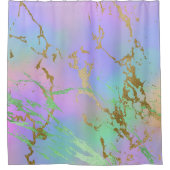 ミレニアル大理石 |レインボーよくはしゃぐパステルグラデーション シャワーカーテン (正面)