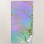 ミレニアル大理石 |レインボーよくはしゃぐパステルグラデーション ビーチタオル (正面)