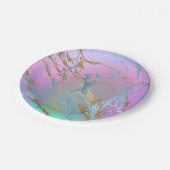 ミレニアル大理石 |レインボーよくはしゃぐパステルグラデーション ペーパープレート (アングル)