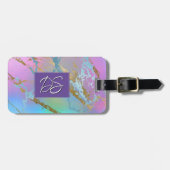 ミレニアル大理石 |レインボーよくはしゃぐパステルグラデーション ラゲッジタグ (正面横)