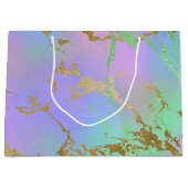 ミレニアル大理石 |レインボーよくはしゃぐパステルグラデーション ラージペーパーバッグ (正面)