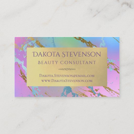 ミレニアル大理石 |レインボーパステルグラデーションブランディング 名刺 (裏面)
