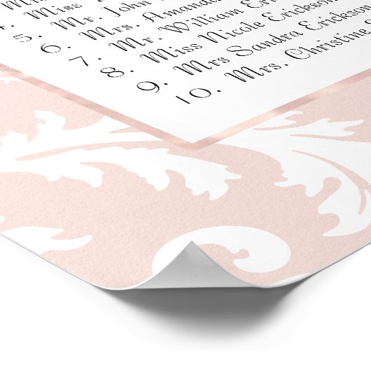 ミレニアル・ピンクあなたの写真結婚のシーティングチャート ポスター (角)