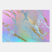 ミレニアル マーブル | 遊び心あふれるレインボーパステルオンブル ラッピングペーパーシート (正面)