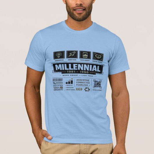 ミレニアル 1981–1996 メンズTシャツ Tシャツ (正面)