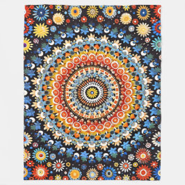 ミレフィ鮮やかオリのパエレガントターン フリースブランケット