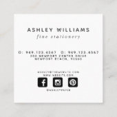 ミレモダンルミニマルニアル赤面ピンクソーシャルメディア スクエア名刺 (裏面)