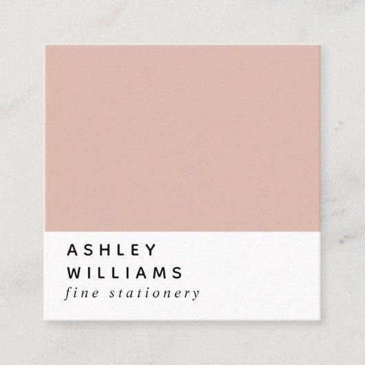 ミレモダンルミニマルニアル赤面ピンクソーシャルメディア スクエア名刺 (正面)
