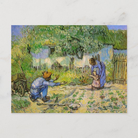 ミレーに倣った第一歩 (Vincent van Goghによる) ポストカード (正面)