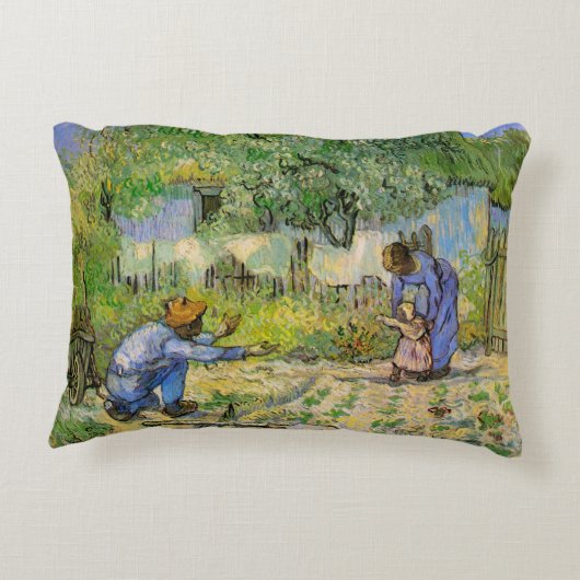 ミレーに倣って(第一歩) by ヴィンセント・ヴァン・ゴッホ アクセントクッション (裏面)