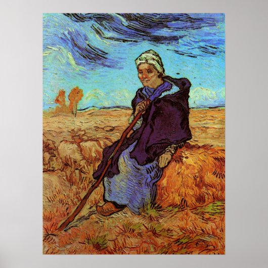 ミレー作「羊飼いの女」より (after Millet) ヴィンセント・ヴァン・ゴッホ ポスター (正面)