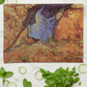 ミレー作「羊飼いの女」ヴィンセント・ヴァン・ゴッホによる キッチンタオル (折り畳み)