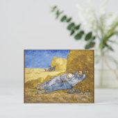 ミレー「労働の休息（昼)」に倣って ポストカード (スタンド正面)