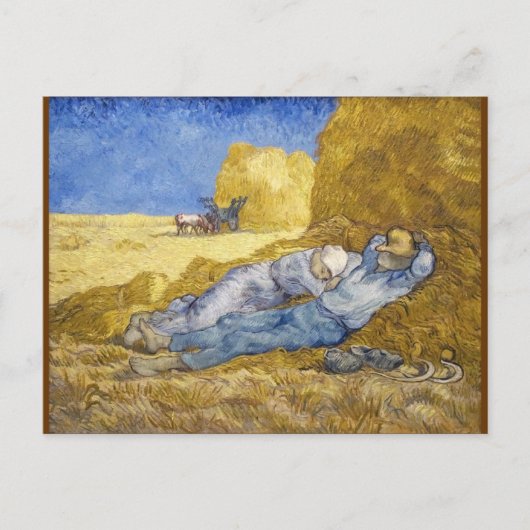 ミレー「労働の休息（昼)」に倣って ポストカード (正面)