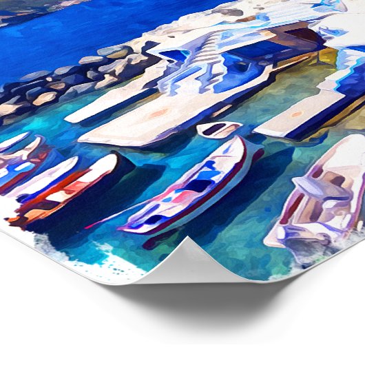 ミロカラフルスギリシャ旅行アート ポスター (角)