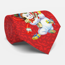 ミロクリスマスコレクションヴィンテージ雪だるまレッド ネクタイ