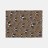 ミロザボストンテリア フリースブランケット (正面(横))