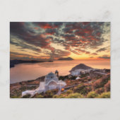 ミロスのプラカ城からの夕日 ポストカード (正面)