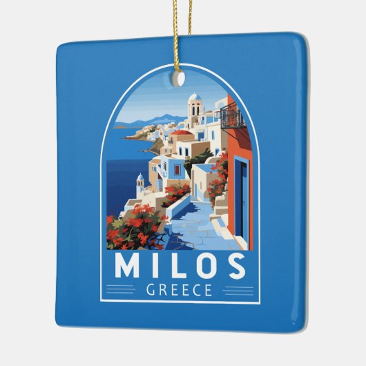 ミロスギリシャトラベルアートヴィンテージ セラミックオーナメント (左)