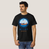 ミロス島、ギリシャ 古代ギリシャ船デザイン メンズ Tシャツ (正面フル)