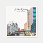 ミロパーソナライズされたウキースカイラインカクテルナプキン スタンダードカクテルナプキン (正面)