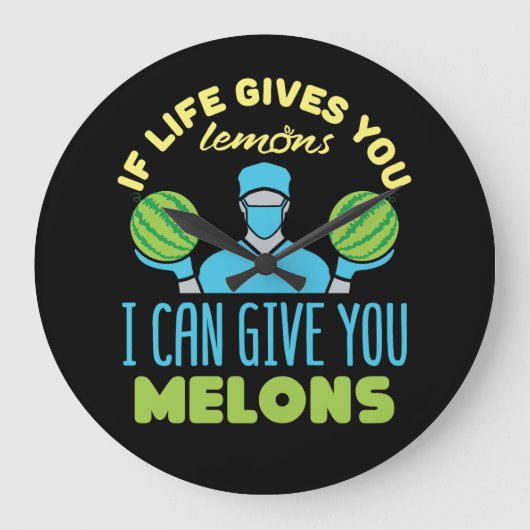 ミロンおもしろいにもしする与えプラスチック製外科医 ラージ壁時計 (正面)