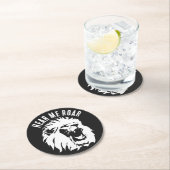 ミローラーライオン顔 ラウンドペーパーコースター (インサイチュ)
