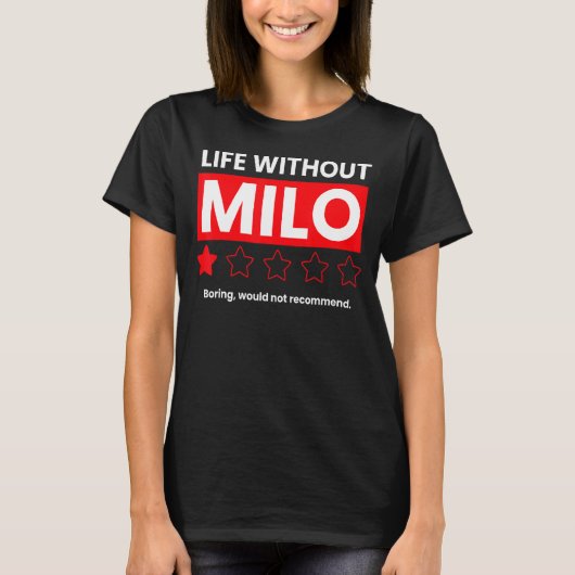 ミロ退屈でない人生は言うことをお勧めしない Tシャツ (正面)