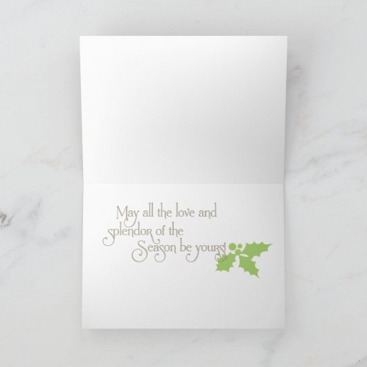 ミンクのHolidazeのクリスマスカード-紫色のらせん状 シーズンカード (内部)