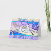 ミンクのHolidazeのクリスマスカード-紫色のらせん状 シーズンカード (正面)