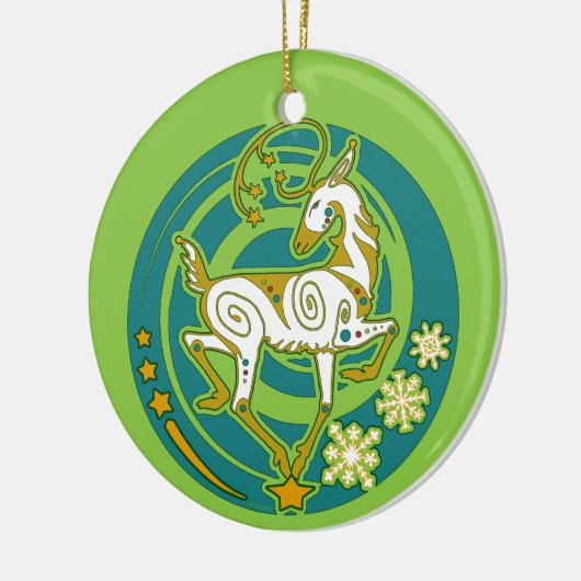 ミンクのHolidazeの2017年のトナカイのクリスマスCeramicOrnament 1 セラミックオーナメント (左)