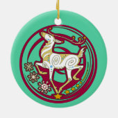 ミンクのHolidazeの2017年のトナカイのクリスマスCeramicOrnament 1 セラミックオーナメント (裏面)