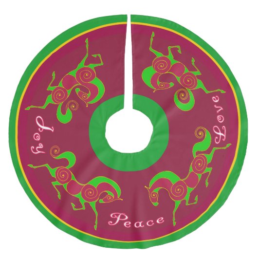 ミンクのHolidazeの2017年の馬のクリスマスツリーのスカート ブラッシュドポリエステルツリースカート (正面)