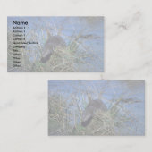 ミンクは沼地の草の茂った牙の上で休息している 名刺 (正面/裏面)