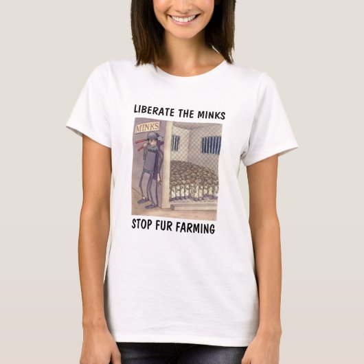ミンクを解放して下さい Tシャツ (正面)