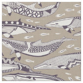 ミンククジラと桑の石 ファブリック (クローズアップ)