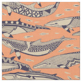 ミンククジラの銅貨 ファブリック (クローズアップ)