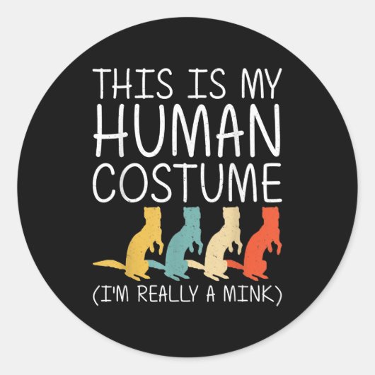 ミンクハロウィーンの人間の衣装ヴァーゼルオッター簡単 ラウンドシール (正面)