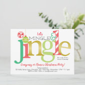 ミングル&ジンルレッド金ゴールドホリデークリスマスパーティー 招待状 (スタンド正面)