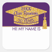 ミングル！衣服このクラス懇親会名タグ スクエアシール (正面)