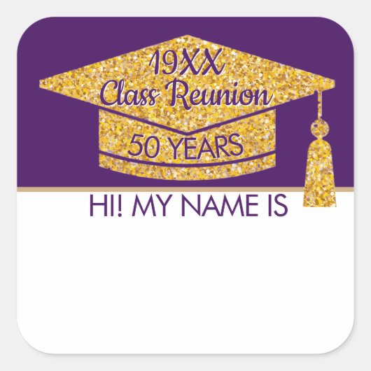 ミングル！衣服このクラス懇親会名タグ スクエアシール (正面)