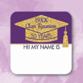 ミングル！衣服このクラス懇親会名タグ スクエアシール