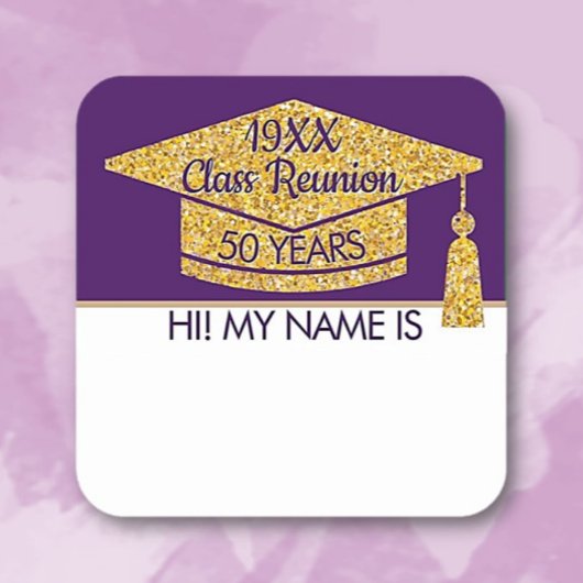 ミングル！衣服このクラス懇親会名タグ スクエアシール