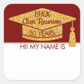 ミングル！衣服このクラス懇親会名タグ スクエアシール (正面)