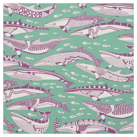 ミンケクジラ 紫色 ペパーミント ファブリック (見本)