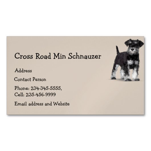 ミンシュナウザードッグペット マグネット名刺 (正面)