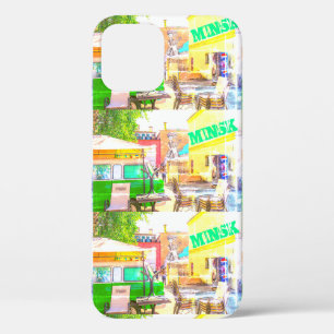 ミンスクベラルーシ建築グラフィティエリア iPhone 12 PROケース