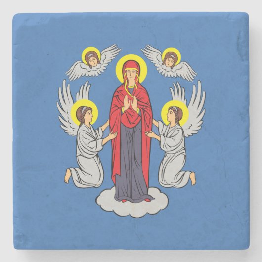 ミンスク国旗（ベラルーシ） ストーンコースター (正面)