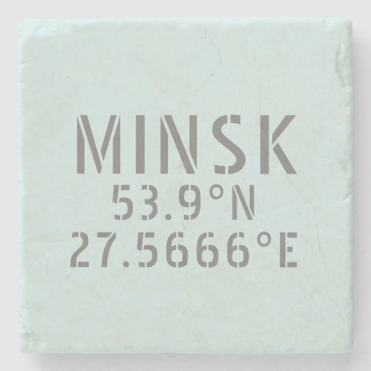 ミンスク緯度の経度の座標 ストーンコースター (正面)